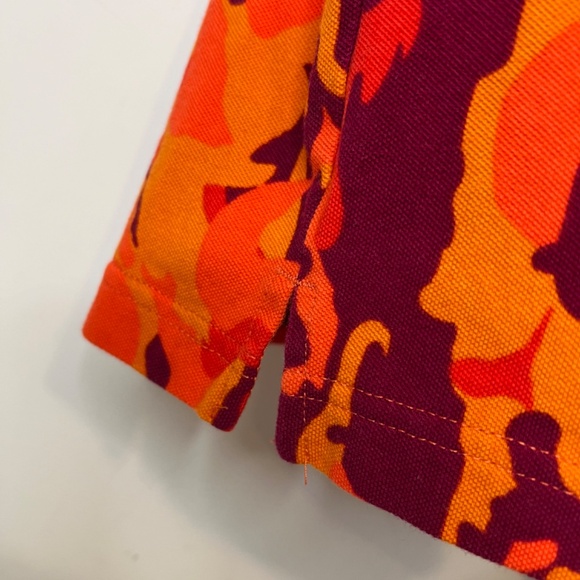 Retro Fox Men's Polo Short Sleeve Orange Camo 100% Cotton - Size 2XL - Picture 10 of 16